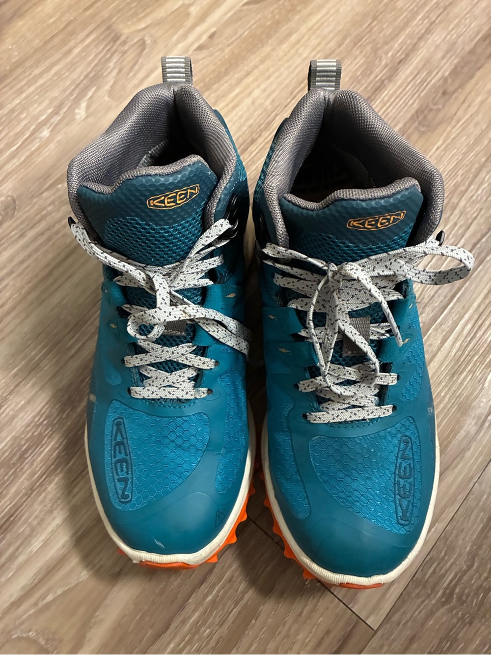 Keen Teal Trail Sneakers with Orange Outsole - Picture 4 of 5